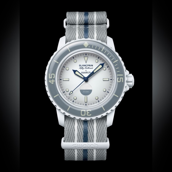 ANTARCTIC OCEAN SO35S100 SWATCH BLANCPAIN WHITE NEW - Picture 1 of 6